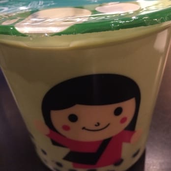 Class 302 Cafe - Cute fat cup of green tea boba - Taiwanese Near Me - Cerritos, California