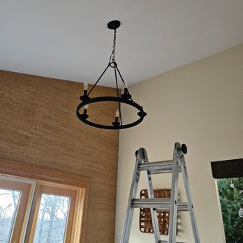 Wharco - a ladder and a chandelier in a room - Drywall Installation & Repair Near Me Wharco - a ladder and a chandelier in a room - Drywall Installation & Repair Near Me