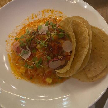 National Anthem - Salmon Crudo - New American Near Me - Dallas, Texas