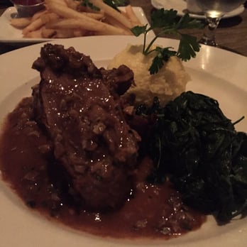 Bodega Malbec - Roasted lamb with polenta and spinach. Yummy lamb but blah sides - Argentine Near Me - Toluca Lake, California