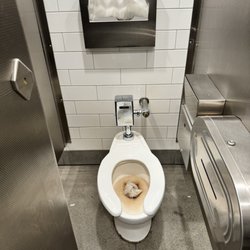 Walmart Supercenter - Dirty toilet that no one would come to clean. But employees were just standing around talking.
