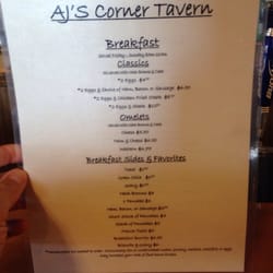 AJ's Corner Tavern - Lunch and dinner menue