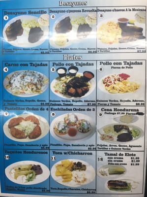 Menu photo 4 Tienda Centro America San Antonio, TX