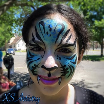 XSArtistry - Blue Tiger Face paint - Henna Artists Near Me XSArtistry - Blue Tiger Face paint - Henna Artists Near Me