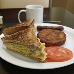 Molly's Country Kitchen - Toasted Western sandwich and potato pancake