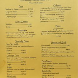 Humble Pie - Menu