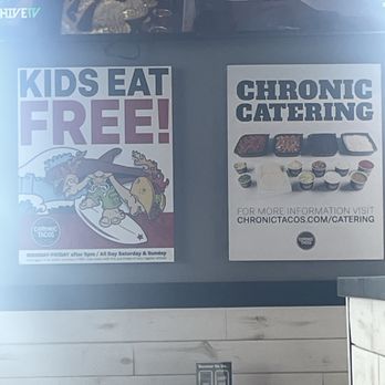 Chronic Tacos - Kids eat free Monday to Friday after 5 pm All day Saturday and Sunday - Mexican Near Me - Menifee, California Chronic Tacos - Kids eat free Monday to Friday after 5 pm All day Saturday and Sunday - Mexican Near Me - Menifee, California