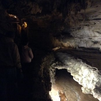 Crystal Cave - Stalagmite formations and part of the underground creek that runs through the cave. - Parks Near Me - Three Rivers, California