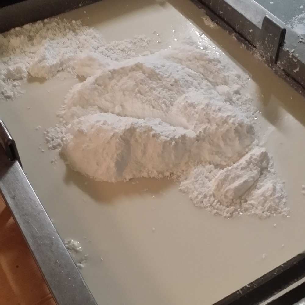 Powdered sugar that they use in one day. Powdered sugar that they use in one day.