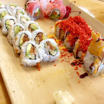 Amura Sushi Cafe - California roll, spicy tuna roll, cherry blossom, firecracker (with hot Cheetos on top!!) - Sushi Bars Near Me - Virginia Beach, Virginia Amura Sushi Cafe - California roll, spicy tuna roll, cherry blossom, firecracker (with hot Cheetos on top!!) - Sushi Bars Near Me - Virginia Beach, Virginia