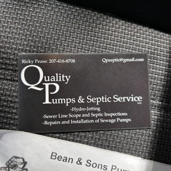 Bean & Sons - business card / contact info - Septic Services Near Me - Waterville, Maine Bean & Sons - business card / contact info - Septic Services Near Me - Waterville, Maine