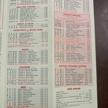 Wing Wah Restaurant - Second side of menu - Chinese Near Me - New York, New York Wing Wah Restaurant - Second side of menu - Chinese Near Me - New York, New York