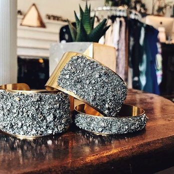 Revival Shop Seattle - Crushed Pyrite Raw Brass Cuffs Locally Made by Leia Beila - Used, Vintage & Consignment Near Me - Seattle, Washington Revival Shop Seattle - Crushed Pyrite Raw Brass Cuffs Locally Made by Leia Beila - Used, Vintage & Consignment Near Me - Seattle, Washington