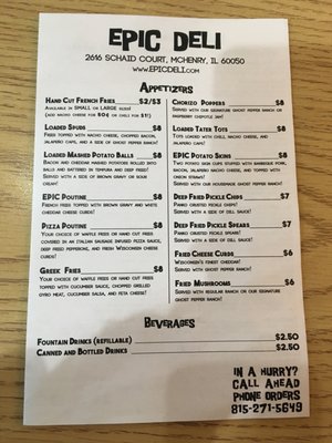 Menu photo 8 Epic Deli Mchenry, IL Menu photo 8 Epic Deli Mchenry, IL