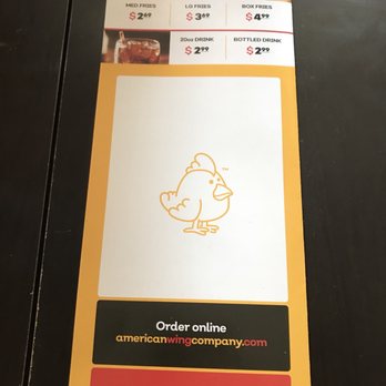 American Wing Company - a chicken on a menu - Chicken Wings Near Me - New York, New York American Wing Company - a chicken on a menu - Chicken Wings Near Me - New York, New York