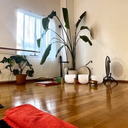 Glow Yoga & Wellness - Friday happy hour sound bath setup
