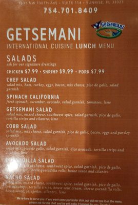 Menu photo 3 Getsemani Sunrise, FL