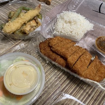 Sen Dai Sushi - Pork Katsu Bento with tempura add-on - Japanese Near Me - Milpitas, California Sen Dai Sushi - Pork Katsu Bento with tempura add-on - Japanese Near Me - Milpitas, California
