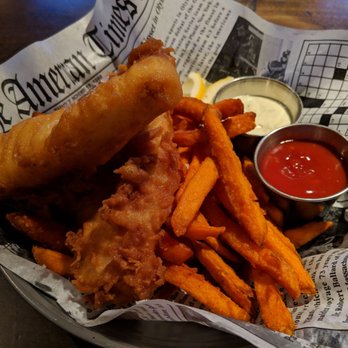Bartlett Hall - Fish and chips with sweet potato fries subbed - Breweries Near Me - San Francisco, California Bartlett Hall - Fish and chips with sweet potato fries subbed - Breweries Near Me - San Francisco, California