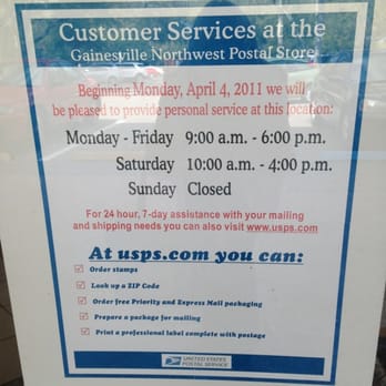US Postal Service - The phone number is NOT 377-7620 - Post Offices Near Me - Gainesville, Florida