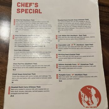 Ben Thai Cafe - Menu - Chef's Special - Thai Near Me - San Francisco, California