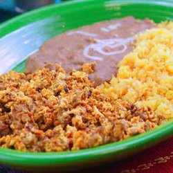 La Cabana Mexican Restaurant - Huevos con chorizo Two eggs with Mexican sausage, served with rice ,beans and 3 tortillas