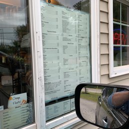 a menu in the window