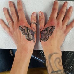 Sailors and Dames Tattoo Parlour - Hand butterfly