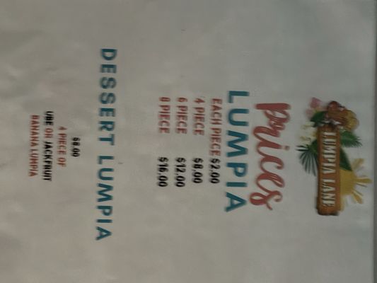 Menu photo 1 Lumpia Lane Virginia Beach, VA