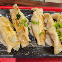 a plate of dumplings