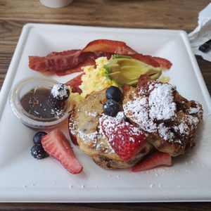 Photo of Jennings House Eatery - San Diego, CA, United States. French Toast with Side of Scrambled Eggs