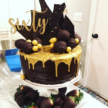 Stacked Cake Shop - 60th Chocolate Strawberry birthday cake - Cupcakes Near Me