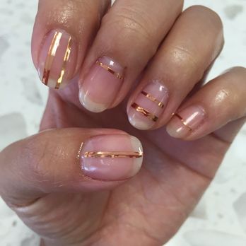 Vip Nails - Gel nails with gold strips:) - Nail Salons Near Me - Redding, California