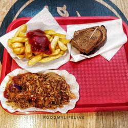 Best Worscht In Town - B+ Level and Vegan Worscht ! Served along with pommes and bread.