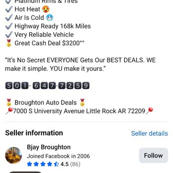 Broughton Auto Deals - Advertisement stating car had been checked and was in good condition. - Car Dealers Near Me - Little Rock, Arkansas
