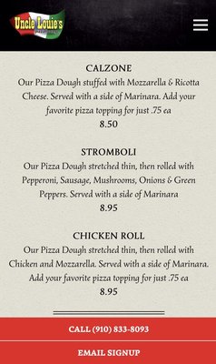 Menu photo 1 Uncle Louie's Pizza Lounge Wilmington, NC Menu photo 1 Uncle Louie's Pizza Lounge Wilmington, NC