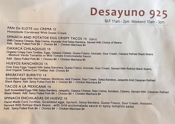 Menu photo 8 Mercado 925 Berkeley, CA