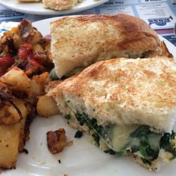 The Milk Bottle Restaurant - My favorite: spinach, Swiss, egg sandwich on Portuguese sweet bread.