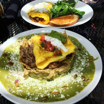 Anepalco - Green chilaquiles and nortena (barbacoa) omelet. (5/5) - Mexican Near Me - Orange, California