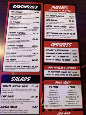Menu photo 1 Big Daddy's BarB-Q Fairbanks, AK Menu photo 1 Big Daddy's BarB-Q Fairbanks, AK