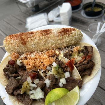Aden’s Taco Catering - 3 asada tacos & elote - Caterers Near Me