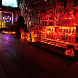 a bar with neon lights