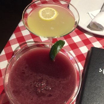 Grimaldi's Pizzeria - Blackberry gimlet (bottom) and Limoncello Martini (top) - Pizza Near Me - Gilbert, Arizona