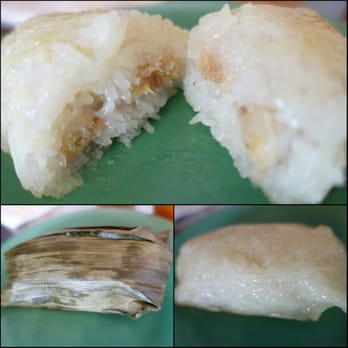 Saffron Thai - Sticky Rice with banana wrapped in banana leaves - Thai Near Me - San Diego, California Saffron Thai - Sticky Rice with banana wrapped in banana leaves - Thai Near Me - San Diego, California