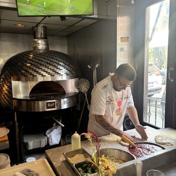Quattro - Chef doing his thing! - Pizza Near Me - Boston, Massachusetts Quattro - Chef doing his thing! - Pizza Near Me - Boston, Massachusetts