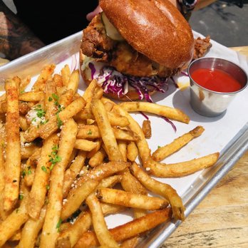 Pacific Coast Spirits - Hot chicken sandwich - New American Near Me - Oceanside, California