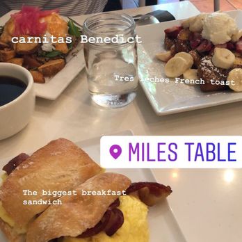Miles Table - The tres leches French toast, $5 early bird breakfast sandwich and coffee was good too, carnitas Benedict - American Near Me - Philadelphia, Pennsylvania Miles Table - The tres leches French toast, $5 early bird breakfast sandwich and coffee was good too, carnitas Benedict - American Near Me - Philadelphia, Pennsylvania