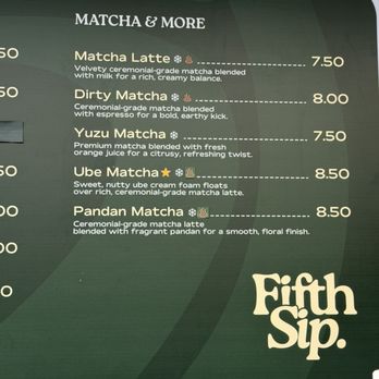 FifthSip - Menu - Coffee & Tea Near Me - New York, New York FifthSip - Menu - Coffee & Tea Near Me - New York, New York