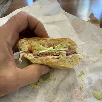 Jersey Mike's Subs - Roast beef and provolone, size mini sandwich. Where's the beef??????? - Fast Food Near Me - Southlake, Texas Jersey Mike's Subs - Roast beef and provolone, size mini sandwich. Where's the beef??????? - Fast Food Near Me - Southlake, Texas