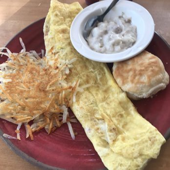 Buzzy's Breakfast Downtown - 3 egg omelet, hash browns , biscuit with a small side of gravy. Decent. - Coffee & Tea Near Me - Ocean Springs, Mississippi Buzzy's Breakfast Downtown - 3 egg omelet, hash browns , biscuit with a small side of gravy. Decent. - Coffee & Tea Near Me - Ocean Springs, Mississippi